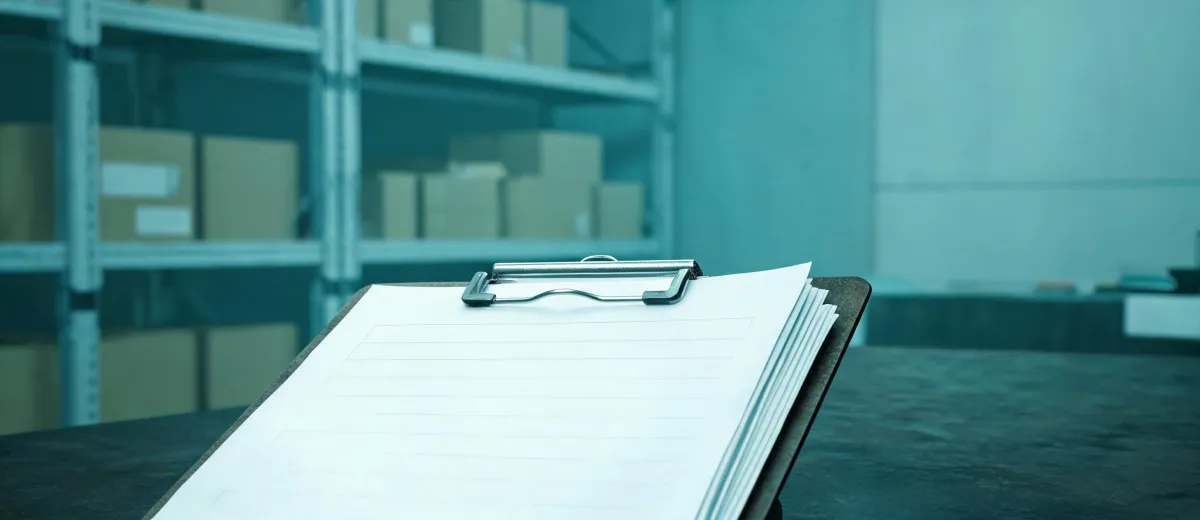 Hoist specification notes on a clipboard