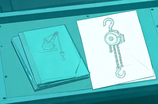 Illustration of a hoist RFQ folder, not a claimed office map
