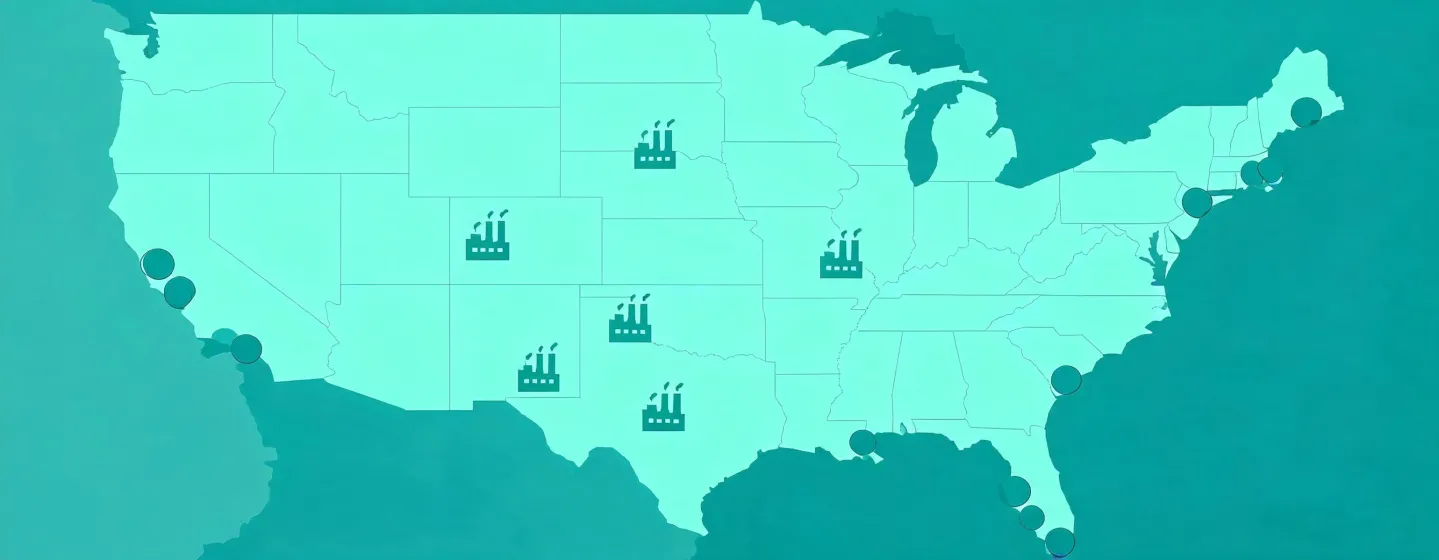 US destination map used as a procurement context, not office locations