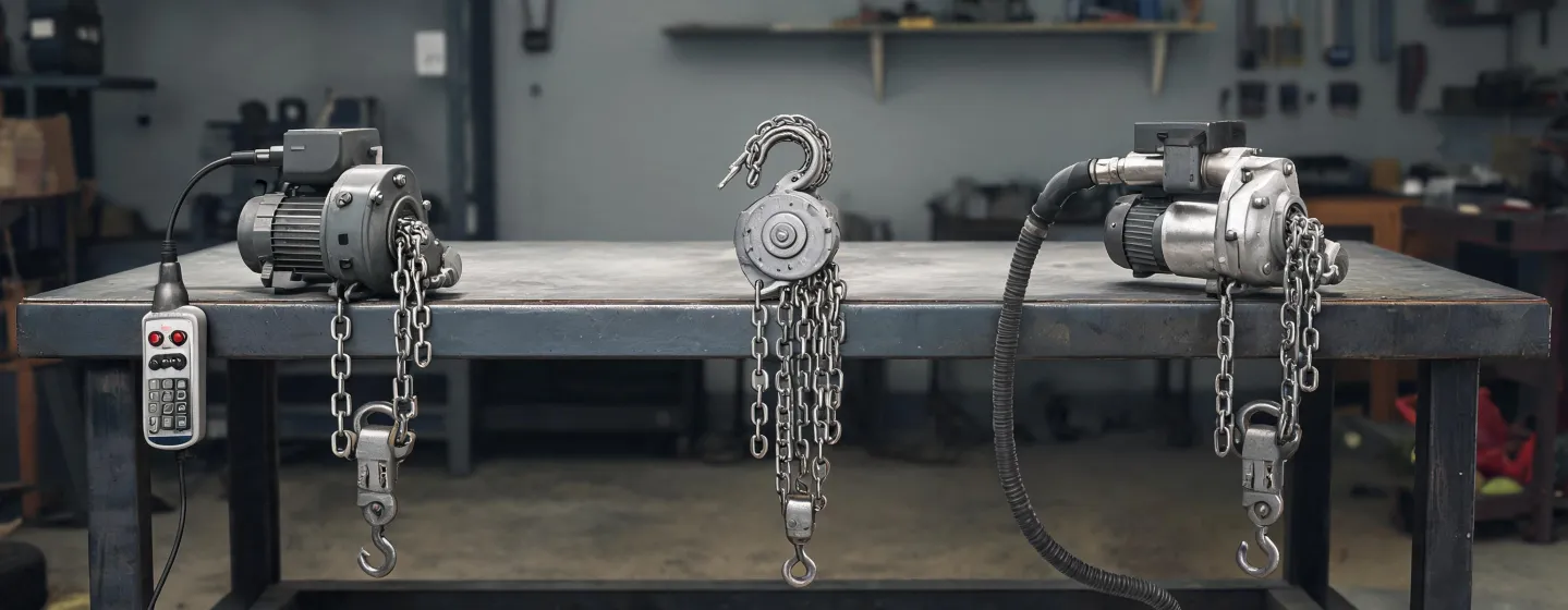 Electric, manual and air chain hoists as unlabeled buyer options